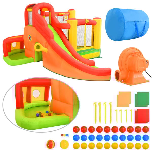 Happy Hop Aufblasbare Hüpfburg mit Rutsche 450x380x230 cm PVC