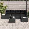 vidaXL Gartensofa-set 6 pcs Schwarz Poly-Rattan