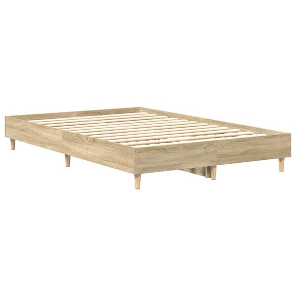 vidaXL Bettgestell ohne Matratze Sonoma-Eiche 140x190 cm Holzwerkstoff