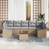 vidaXL Gartensofa-set mit Kissen 8 pcs Beige Poly-Rattan