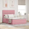 vidaXL Bett mit Stauraum und LED mit Matratze Rosa 140 x 190 cm Samt