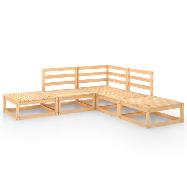 vidaXL 5-tlg. Garten-Lounge-Set Massivholz Kiefer