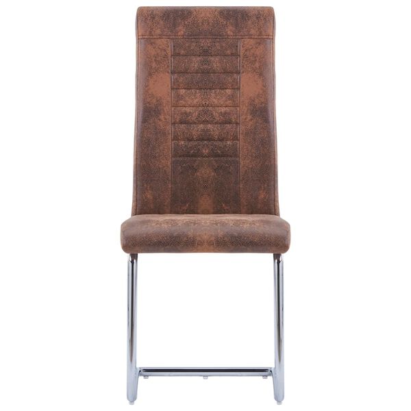 vidaXL Freischwinger 4 Stk. Braun Wildleder-Optik