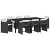 vidaXL Garten Essgruppe 9 stk. Schwarz Poly-Rattan