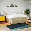 vidaXL Boxspringbett mit Matratze Creme 200x200 cm Stoff