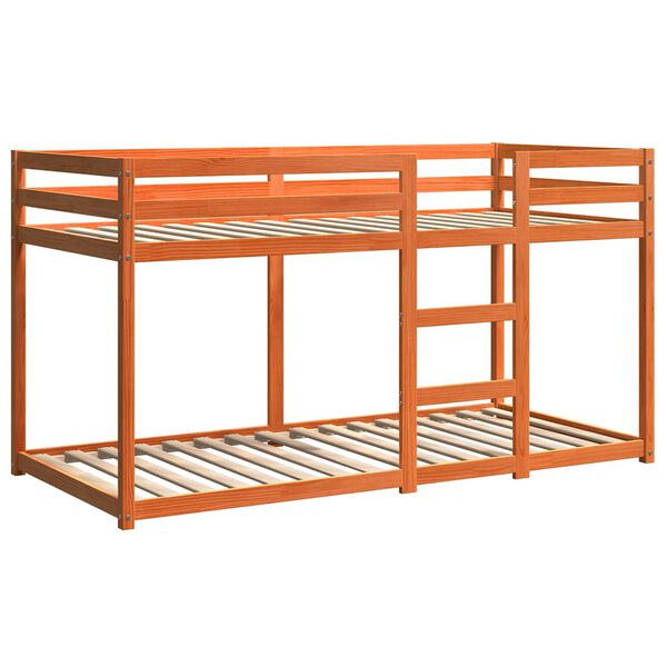 vidaXL Etagenbett Wachsbraun 80x200 cm Massivholz Kiefer
