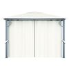 vidaXL Pavillon mit Vorhängen 300 x 300 cm Creme Aluminium