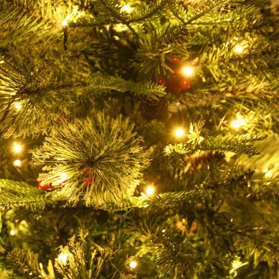 vidaXL Weihnachtsbaum mit Beleuchtung und Kiefernzapfen Grün 120 cm