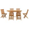 vidaXL Garten Essgruppe 7 pcs Braun Massivholz Teak