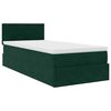 vidaXL Ottoman-Bett mit Matratze Dunkelgr&uuml;n 100x200 cm Samt