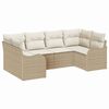 vidaXL Garten-Sofa-Set 6 stk. Beige und Wei&szlig; Poly Rattan