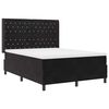 vidaXL Boxspringbett mit LED-Lichtleisten Schwarz 140 x 190 cm Samt
