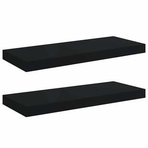 vidaXL Schweberegale 2 Stk. Schwarz 60x23,5x3,8cm MDF