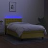 vidaXL Boxspringbett mit Matratze & LED Grün 80x200 cm Stoff