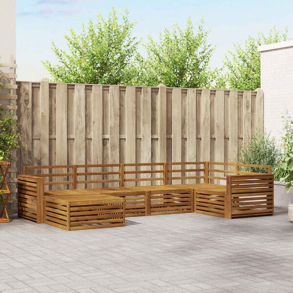 vidaXL Outdoor-Sofagarnitur 6 pcs Natur