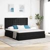vidaXL Bett mit Stauraum und LED mit LED Schwarz 180 x 200 cm Samt