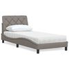 vidaXL Bett mit Matratze Taupe 90x200 cm Stoff