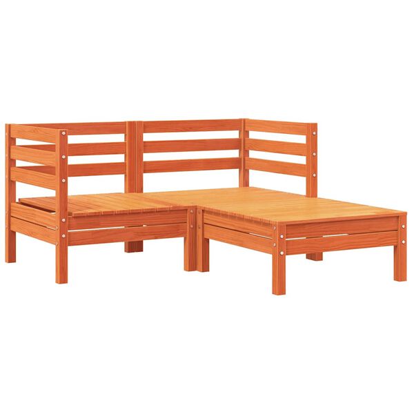 vidaXL Gartensofa mit Kissen und Hocker 2-Sitzer