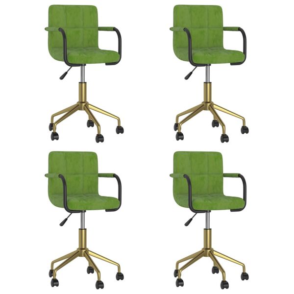 vidaXL Esszimmerst&uuml;hle 4 Stk. Drehbar Hellgr&uuml;n Samt