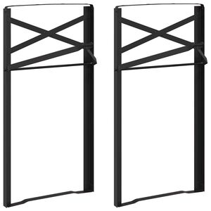 vidaXL Bier Tischbein 2 stk. Schwarz 39 x 3 x 75 cm