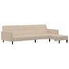 vidaXL Schlafsofa 2-Sitzer mit Hocker Creme Mikrofasergewebe