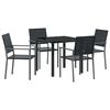 vidaXL Garten Essgruppe 5 pcs Schwarz PE-Rattan