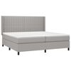 vidaXL Boxspringbett mit Matratze & LED Hellgrau 200x200 cm Stoff