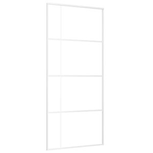 vidaXL Schiebet&uuml;r ESG-Mattglas und Aluminium 90x205 cm Wei&szlig;