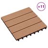vidaXL Terrassenfliese 11 pcs Teak 30 x 30 cm WPC
