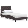vidaXL Bett mit Matratze Dunkelbraun 90x190 cm Stoff