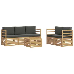 vidaXL Outdoor-Sofagarnitur 6 stk. Wei&szlig; und Anthrazit Polyester