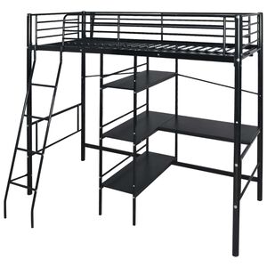 vidaXL Bett mit Matratze Schwarz 200 x 90 cm Metall