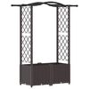 vidaXL Hochbeet mit Rankgitter und Dach Braun 125 x 40 x 138 cm PP