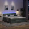 vidaXL Ottoman-Bett mit Matratzen & LEDs Dunkelgrau 160x200 cm Stoff