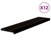 vidaXL Treppenstufen 12 Stk. Braun-Schwarz 110x25x2 cm Massivholz Eiche