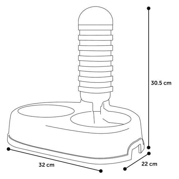 FLAMINGO Futternapf mit Wasserspender 850 ml Grau