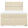 vidaXL Boxspringbett mit Matratze Creme 140x200 cm Stoff