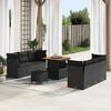 vidaXL Gartensofa-set mit Kissen 9 pcs Schwarz Poly-Rattan