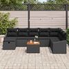 vidaXL Gartensofa-set mit Kissen 9 pcs Schwarz Poly-Rattan