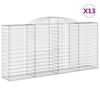 vidaXL Gabionen mit Hochbogen 13 Stk 300x50x140/160cm Verzinktes Eisen