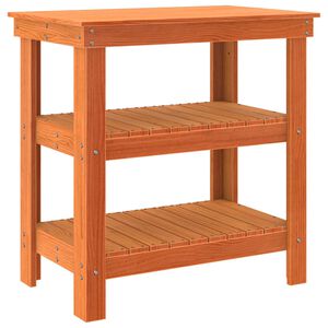vidaXL Werkbank mit Regal 78,5 x 50 x 80 cm Massives Kiefernholz
