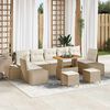 vidaXL Garten-Sofa-Set mit Kissen 10 pcs Beige Poly Rattan