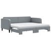 vidaXL Tagesbett Ausziehbar mit Matratze Hellgrau 90x200 cm Stoff
