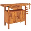 vidaXL Werkbank mit Schublade und Schraubst&ouml;cken 124 x 52 x 83 cm Massivholz Akazie