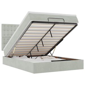 vidaXL Ottoman-Bett mit Matratzen Hellgrau 140x190 cm Samt