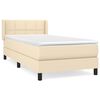 vidaXL Boxspringbett mit Matratze Creme 90x200 cm Stoff