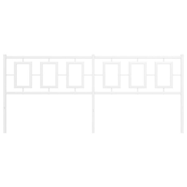 vidaXL Kopfteil Metall Wei&szlig; 200 cm