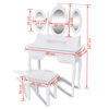 vidaXL Schminktisch mit Hocker und 3 Spiegeln Wei&szlig;