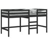 vidaXL Kinderhochbett mit Leiter Schwarz 80x200 cm Massivholz Kiefer