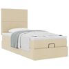 vidaXL Ottoman-Bett mit Matratze Creme 80x200 cm Stoff